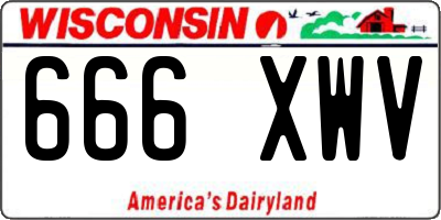 WI license plate 666XWV