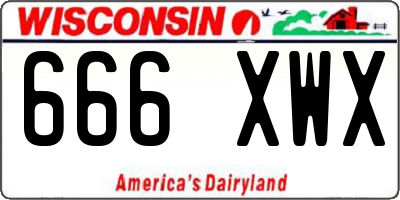 WI license plate 666XWX