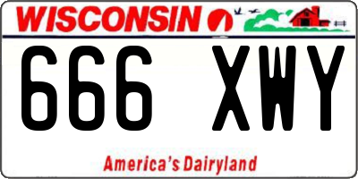 WI license plate 666XWY