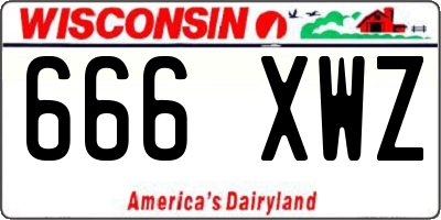 WI license plate 666XWZ