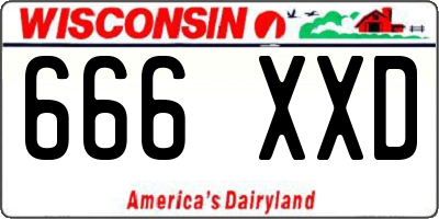 WI license plate 666XXD