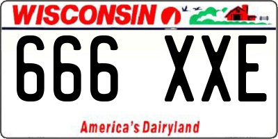 WI license plate 666XXE