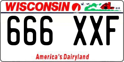WI license plate 666XXF