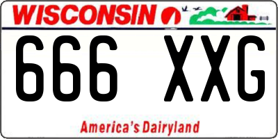 WI license plate 666XXG