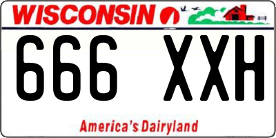 WI license plate 666XXH