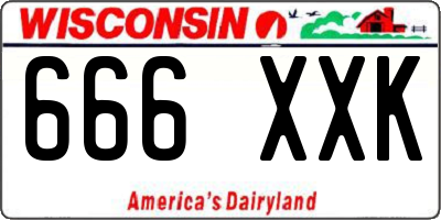 WI license plate 666XXK