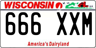 WI license plate 666XXM
