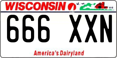 WI license plate 666XXN