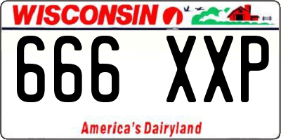 WI license plate 666XXP