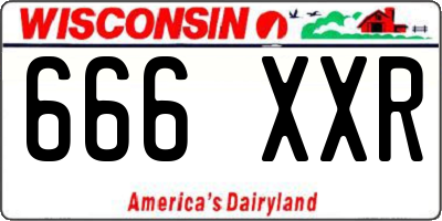 WI license plate 666XXR