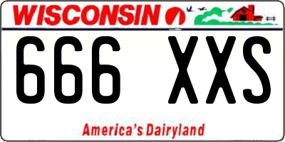 WI license plate 666XXS