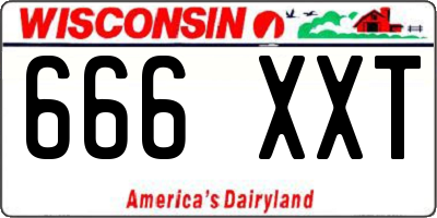 WI license plate 666XXT