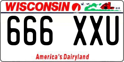 WI license plate 666XXU