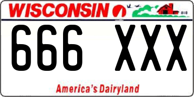 WI license plate 666XXX