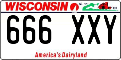 WI license plate 666XXY