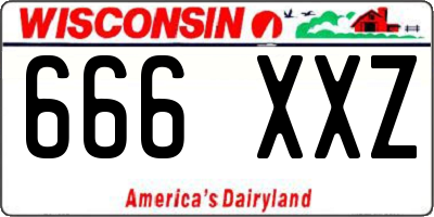WI license plate 666XXZ