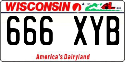 WI license plate 666XYB