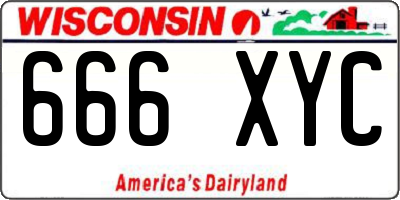 WI license plate 666XYC