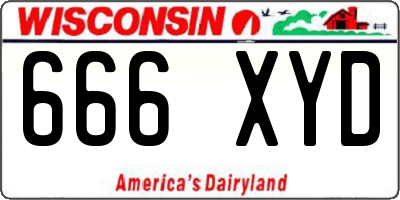 WI license plate 666XYD