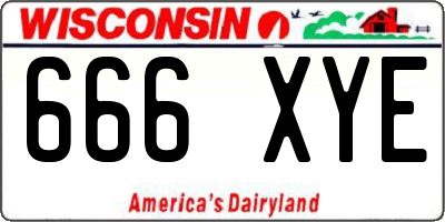 WI license plate 666XYE