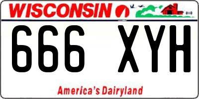 WI license plate 666XYH
