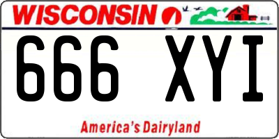 WI license plate 666XYI
