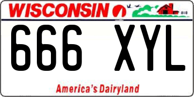 WI license plate 666XYL
