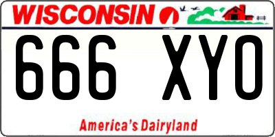 WI license plate 666XYO