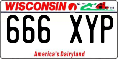 WI license plate 666XYP