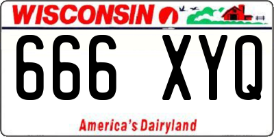 WI license plate 666XYQ