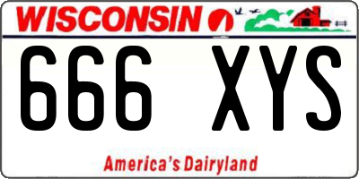 WI license plate 666XYS