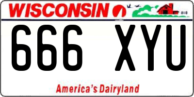 WI license plate 666XYU