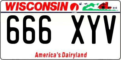 WI license plate 666XYV