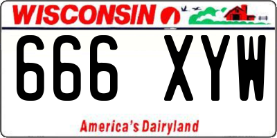 WI license plate 666XYW