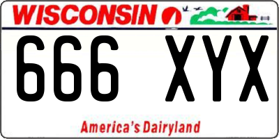WI license plate 666XYX