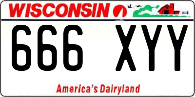 WI license plate 666XYY