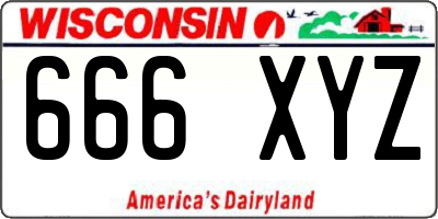 WI license plate 666XYZ