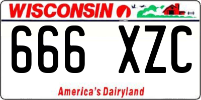WI license plate 666XZC