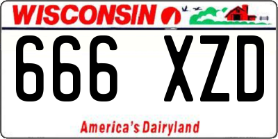 WI license plate 666XZD