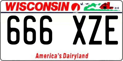 WI license plate 666XZE