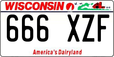 WI license plate 666XZF