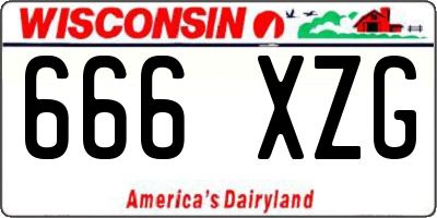 WI license plate 666XZG