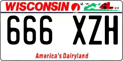 WI license plate 666XZH