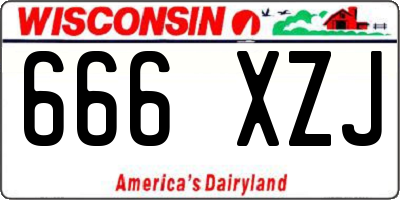 WI license plate 666XZJ