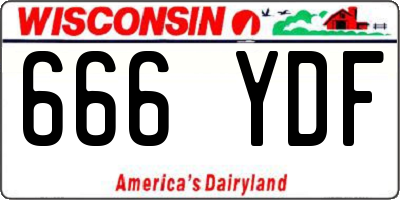 WI license plate 666YDF