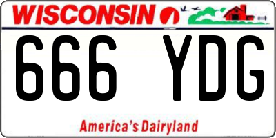 WI license plate 666YDG