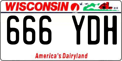 WI license plate 666YDH