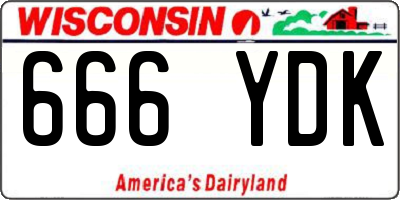 WI license plate 666YDK
