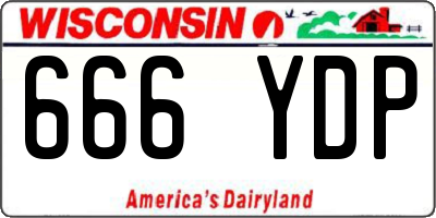 WI license plate 666YDP