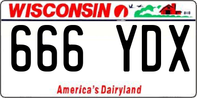 WI license plate 666YDX